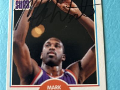 Mark West 1990 Fleer Autograph NBA Phoenix Sun Basketball Card Hand Signed