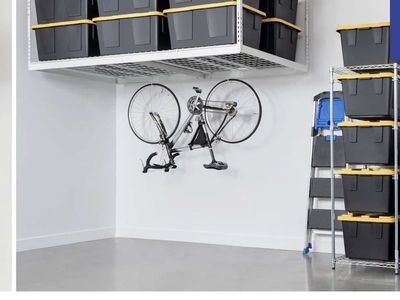 Unbranded 4'x8' White Overhead Garage Storage Rack - SR-48-12W - Space Saving Shelf