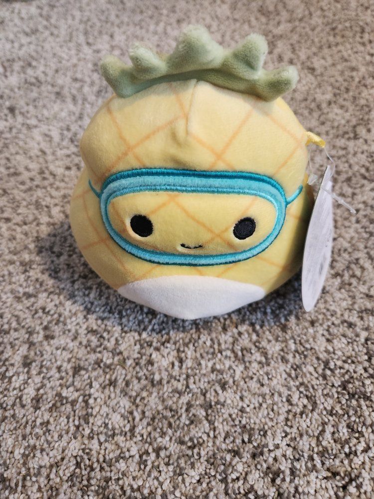 Squishmallows Maui Pineapple with Goggles Plush Toy Original 5-inch Yellow Stuffed Animal New
