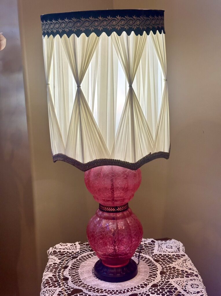 Beautiful MCM Textured Glass Lamp
