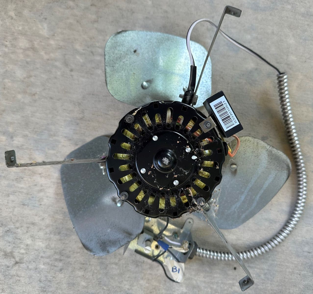 Master Flow attic fan with 1-year old motor