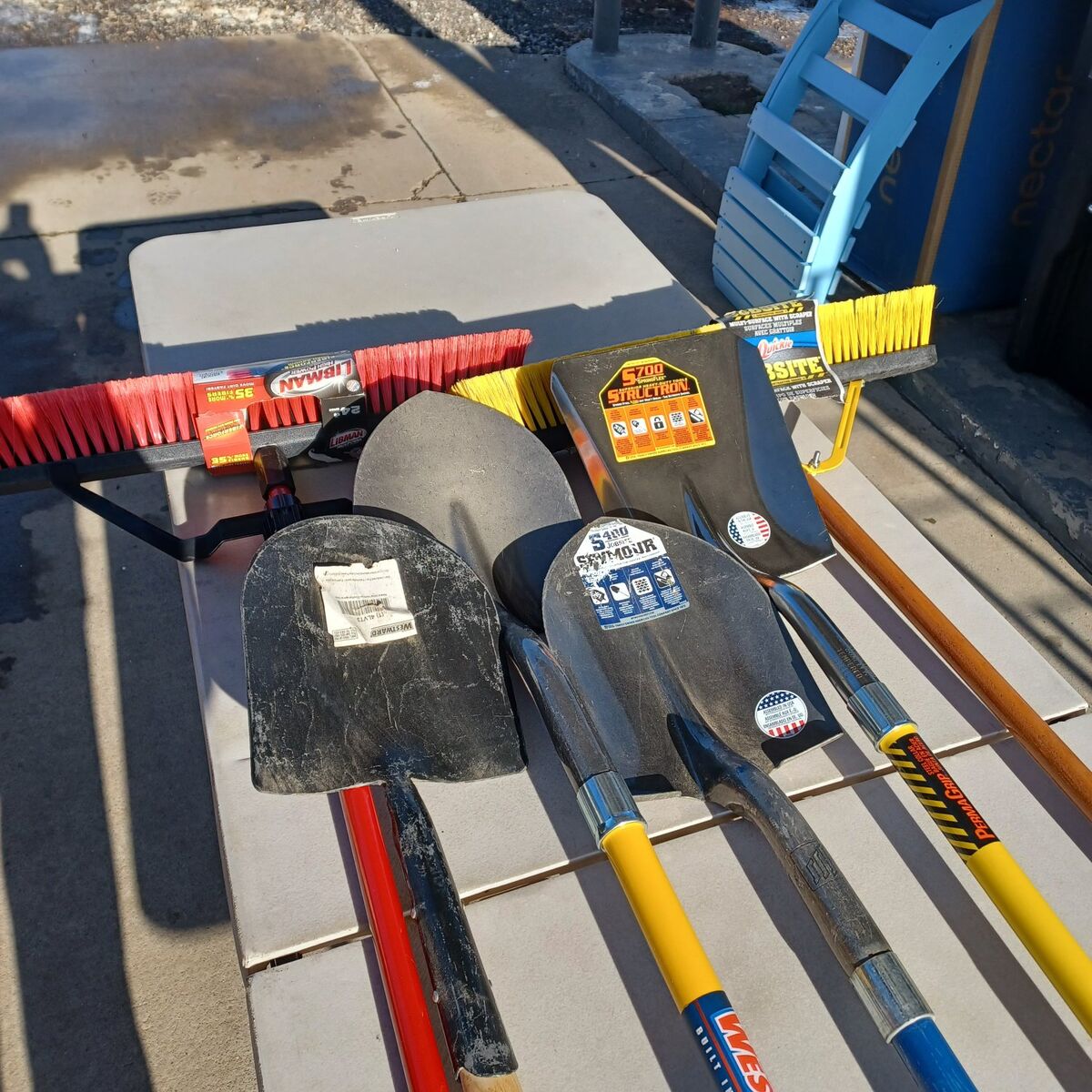 shovels and brooms $25 EACH