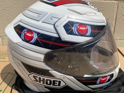 Amazing Condition Shoei RF 1200 Trooper Size L Full-Face Motorcycle Helmet with Sena Audio