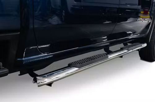 2019 - 2026 Chevrolet Silverado & GMC Sierra 1500; 2500; 3500 4 INCH Stainless Oval Step Bars