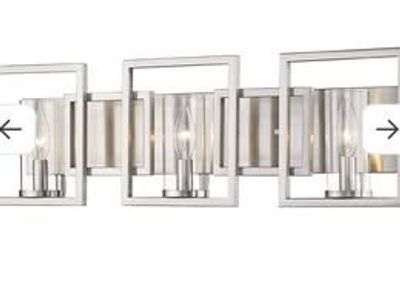 NEW Modern 3-Light Bathroom Vanity Light | White Gold & Glass | $99 - Golden Lighting