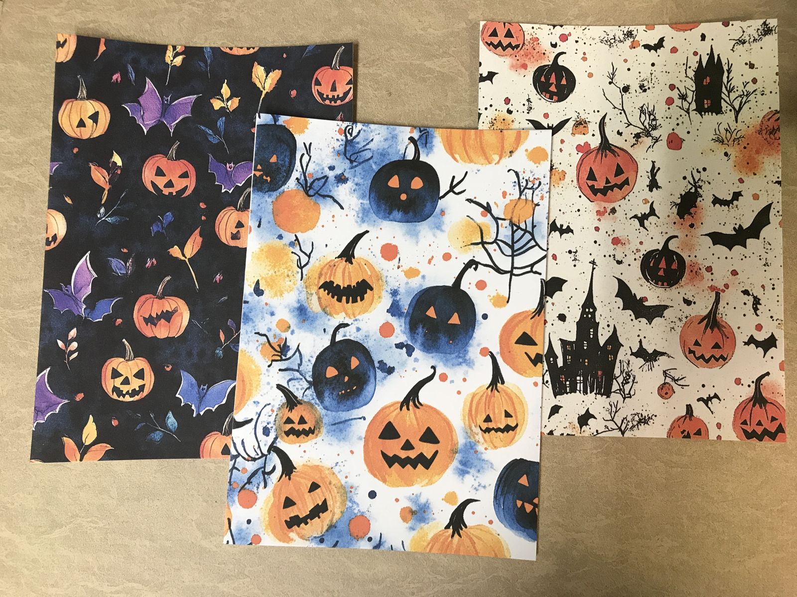 Halloween Card Bases 3 Lots of 50 - 4 7/8” x 5 7/8” See Pictures for All Designs, PICK 