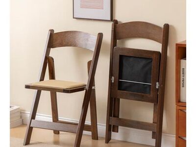 2 classic wood folding chairs