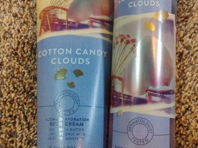 FUNDRAISER-Bath & Body Works Cotton Candy Clouds: Body Cream (8oz) & Fine Fragrance Mist (8fl oz) Set
