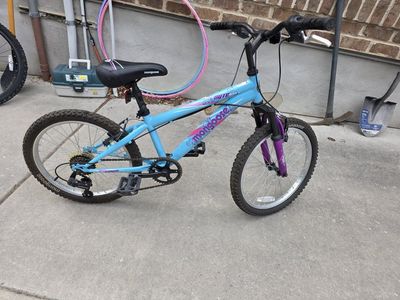 Mongoose Byte Kids' Mountain Bike, Light Blue/Pink, 20-inch Wheels, Shimano 7-Speed