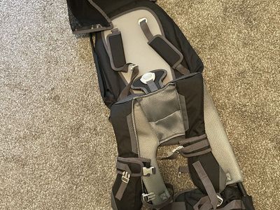 Child Backpack Carrier with Sun Shade Hood and Padded Harness - Black/Gray Hiking Backpack