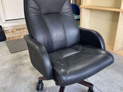 Black leather office chair