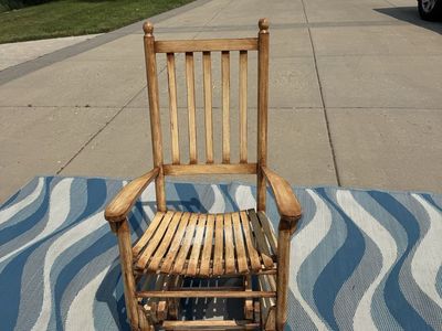 Rustic Wooden Rocking Chair - Classic Design, Solid Wood Construction