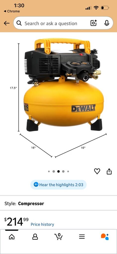 NIB DeWalt Air Compresson