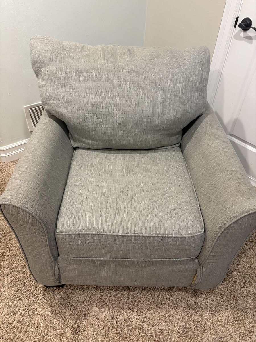 Light Blue Upholstered Armchair / Accent Chair