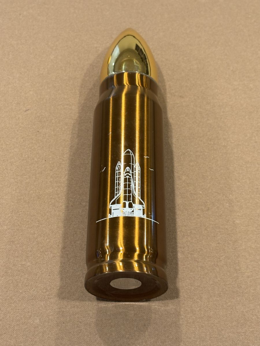 Bullet-Shaped flask - Gold with Space Shuttle Graphic