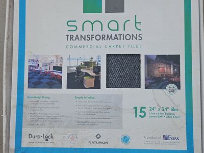 Smart Transformations Commercial Carpet Tiles Foss 24" x 24" 15 Tiles Box