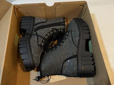 Steve Madden chunky combat boots with rhinestones