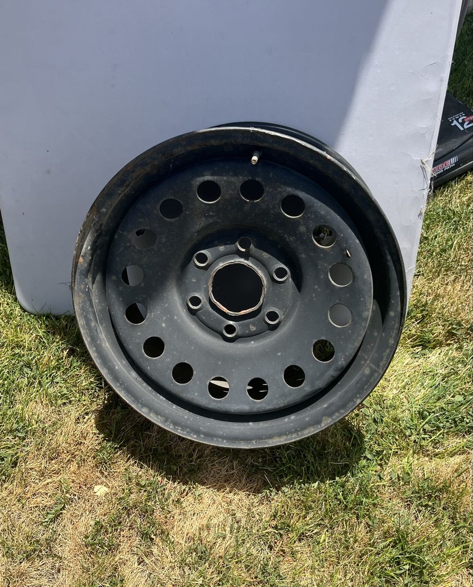 Black Steel Wheel Rim, Universal Fit, Used Condition