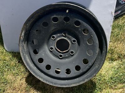 Black Steel Wheel Rim, Universal Fit, Used Condition