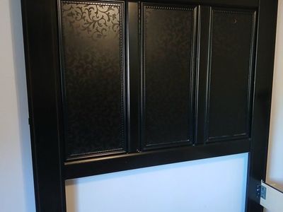 Queen size Black Wooden Bed Frame with Headboard, Footboard, and Storage Drawers