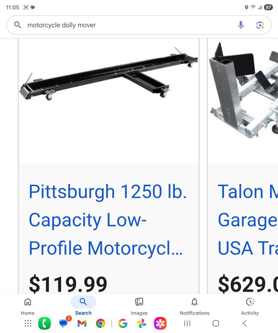 BRAND NEW USED ONCE
MOVING  my loss your gain!
80Pittsburgh 1250 lb. Capacity Low-Profile Motorcycle Dolly Mover