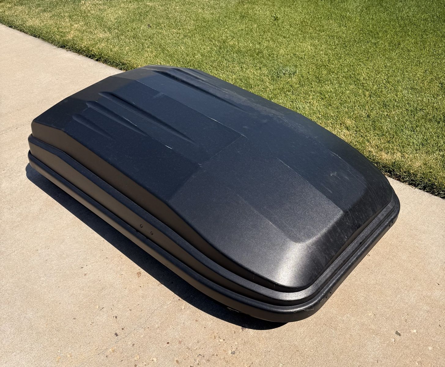 Black Hard Shell Car Top Carrier Roof Cargo Box Luggage Storage