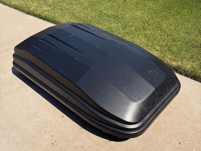 Black Hard Shell Car Top Carrier Roof Cargo Box Luggage Storage