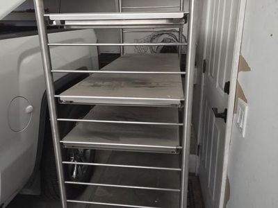 Hospital grade rolling shelf