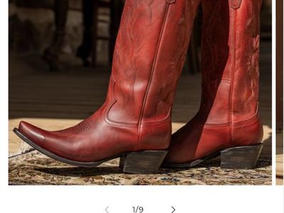 Freebird Woodland Red Leather Western Boots, Women's Size 6
