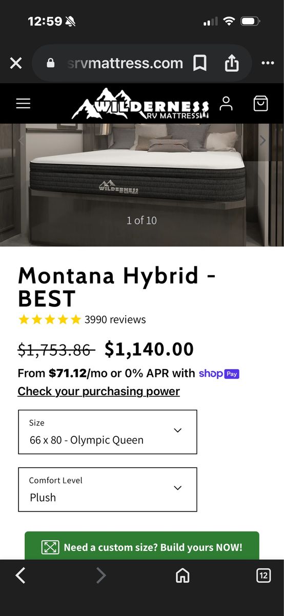 Wilderness RV Mattress Montana