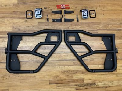 Warn Elite REAR Tube Door Set for 2018-2025 JL Jeep Wrangler Powder Coated Black.