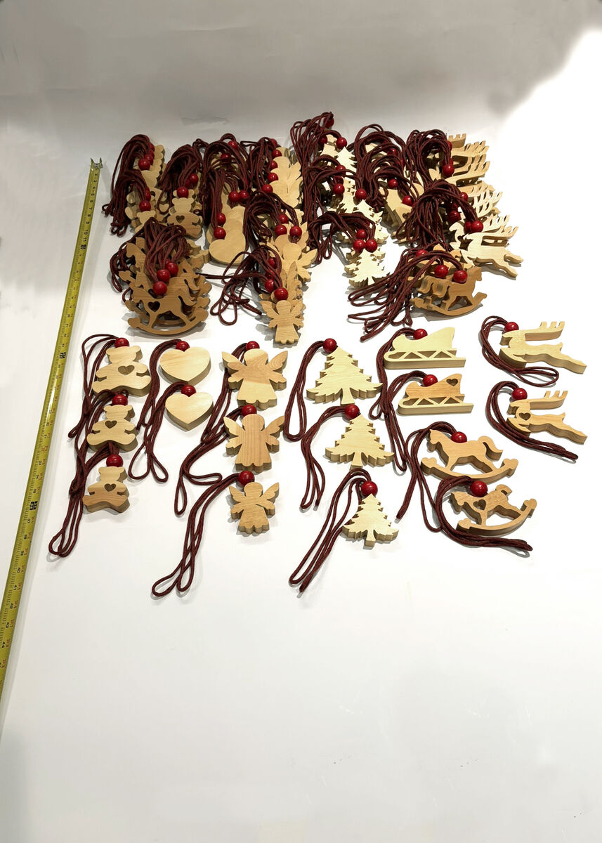 Christmas Tree Wood Hand Made Ornaments