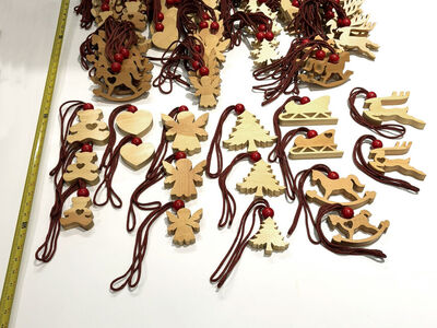 Christmas Tree Wood Hand Made Ornaments