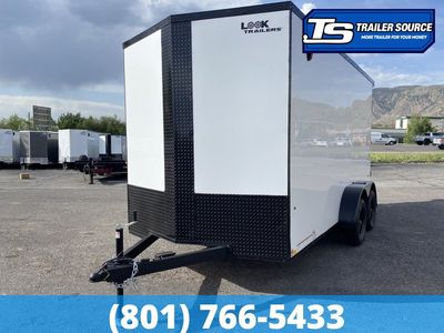 7x14 Look ST DLX Enclosed Cargo Trailer - 7'0" Interior - 7K GVWR - .080 PolyCor, Black Out Package, Rear Spoiler w/ Load Lights