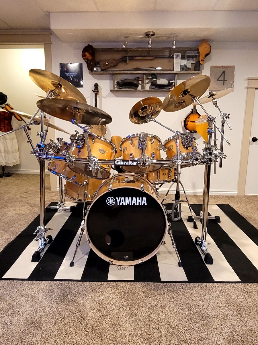 Well Cared for Yamaha 7 Piece Stage Custom W/ Cymbals, Rack, Cases, etc.
