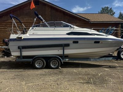 1989 Bayliner 2450 Sunbridge V/8 Cruiser Fishing Boat w/ Trolling Motor & Trailer