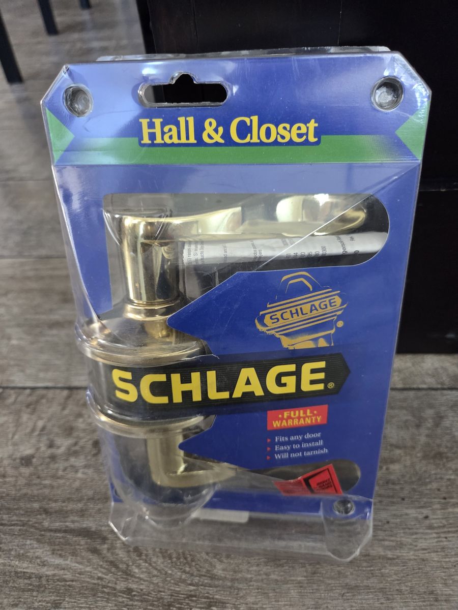 Schlage Accent Passage (Hall Closet) Lever - no lock - Brass - Right hand