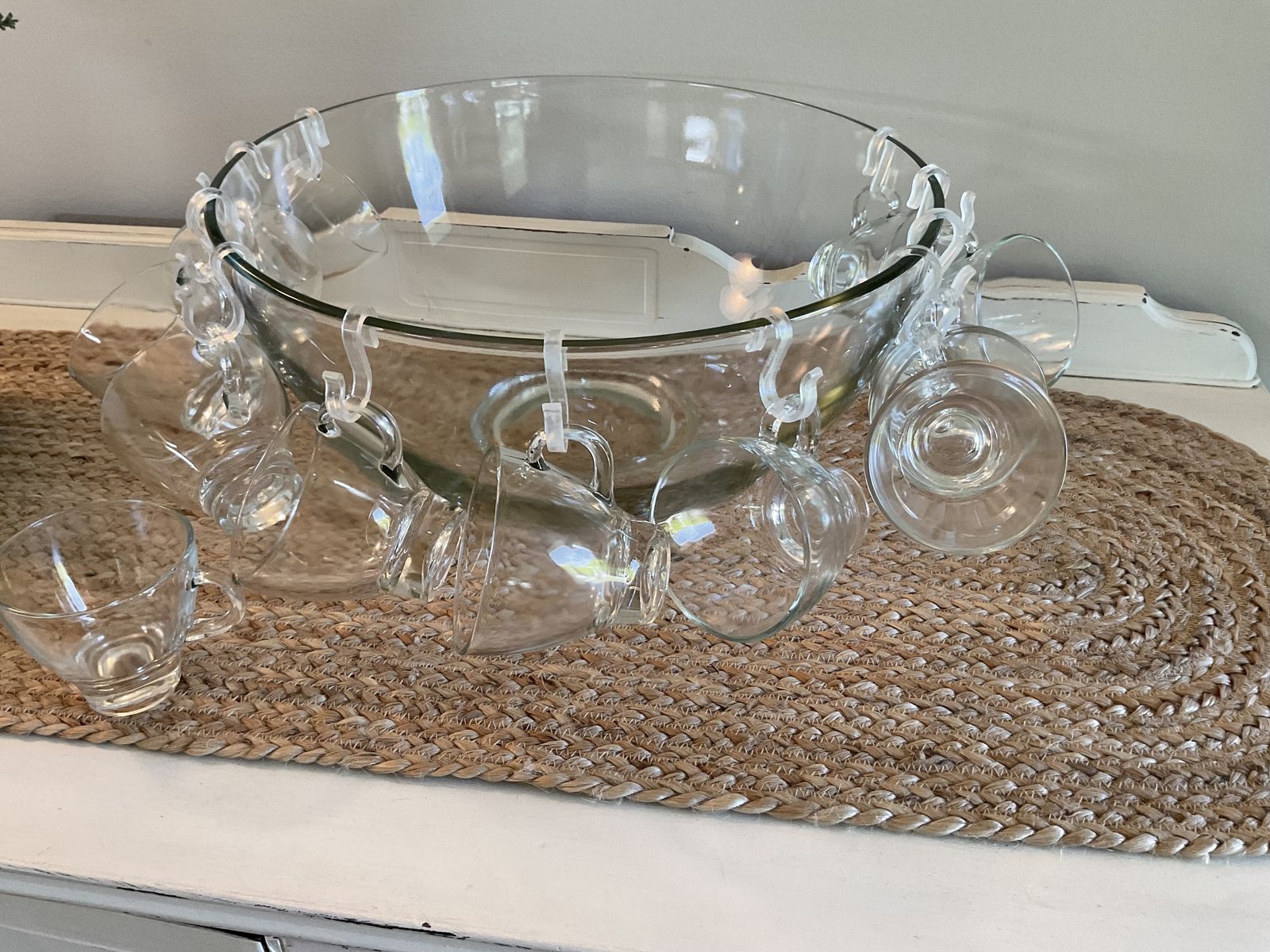 Vintage Punch Bowl & 12 Cups