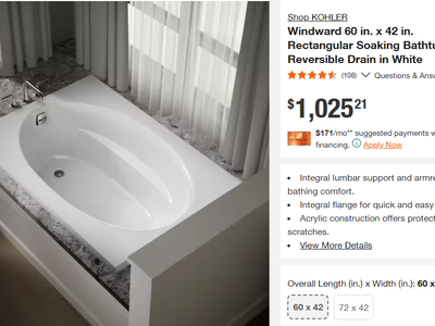New Windward 60 in. x 42 in. Rectangular Soaking Bathtub with Reversible Drain in White
