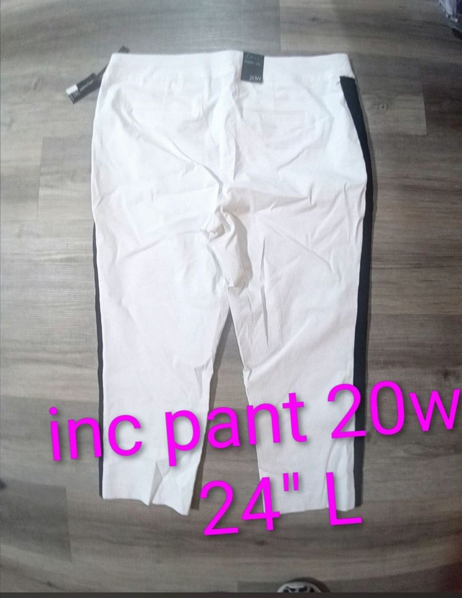 Inc white pant with black stripes 20W 
