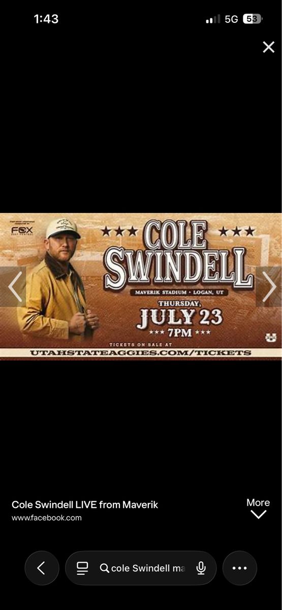 Cole Swindell Concert Tickets in Logan.