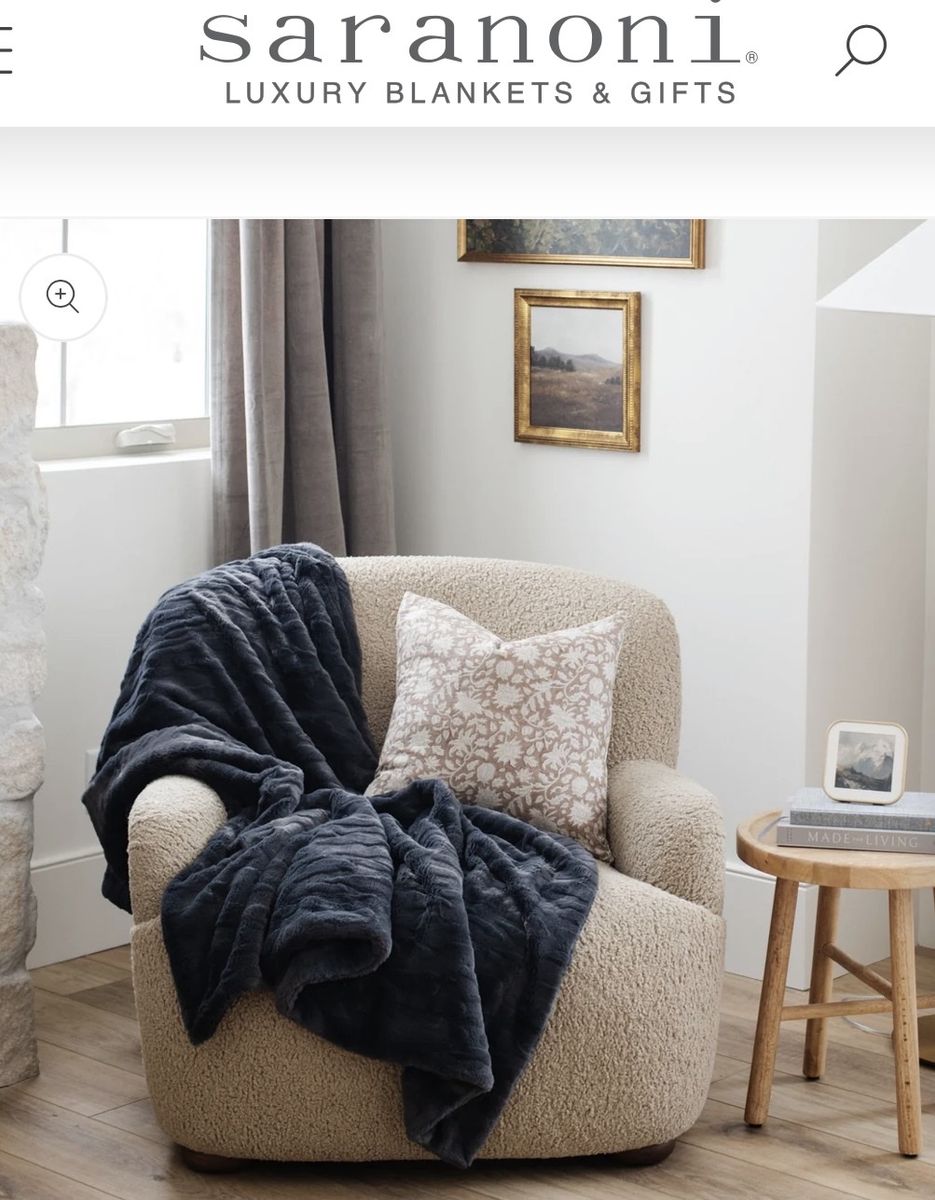 New Saranoni Patterned Faux Fur Weighted Blanket