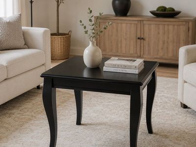 Elegant Black Wooden End Table / Accent Table - Versatile Square Design