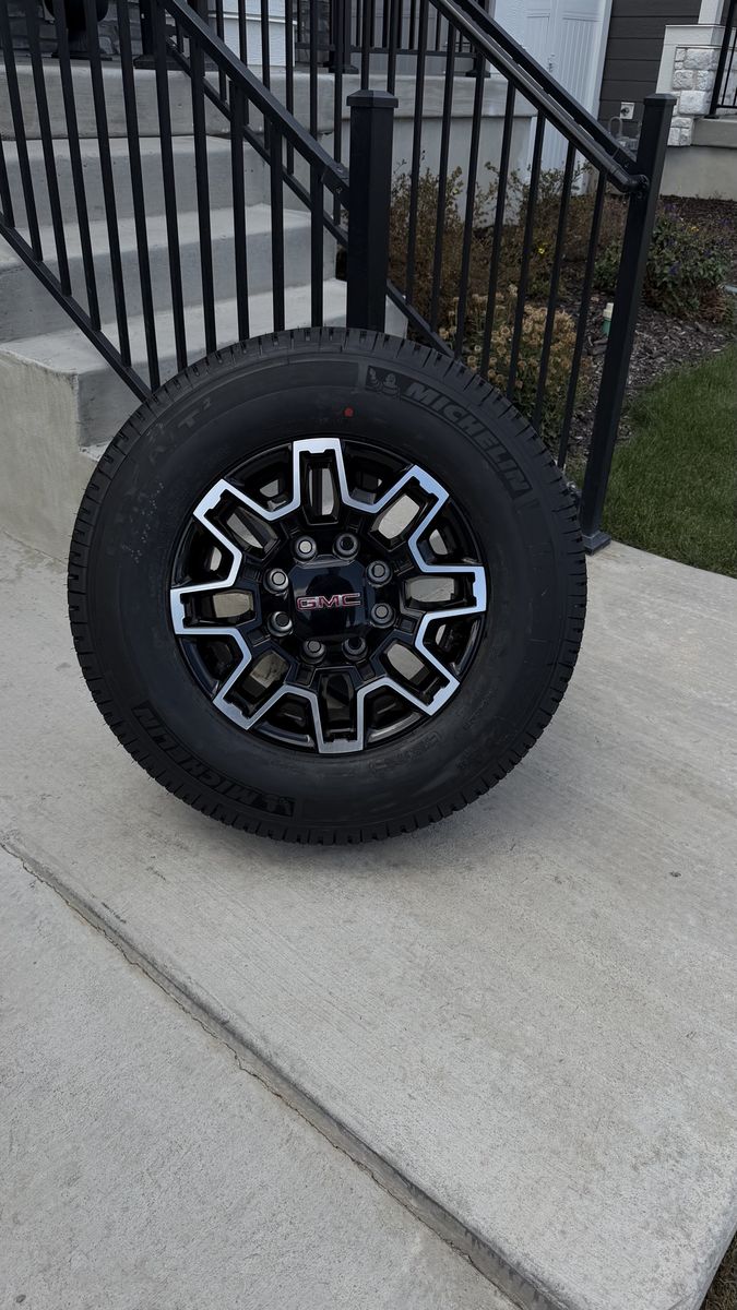 GMC Sierra 3500 Rims and Tires 275/70R18 Michelin AT2 Load E New
