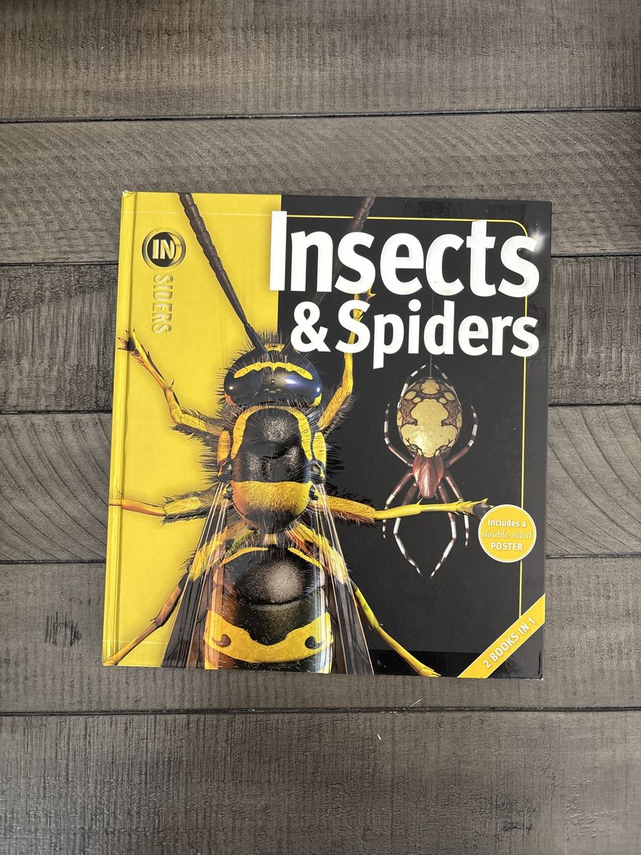 IN SIDERS Insects & Spiders 2-Books-in-1 Educational Book with Double-Sided Poster