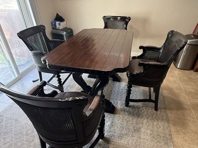 Tommy Bahama Home Kingstown Dining Table & 4 Cane Back Chairs by Lexington