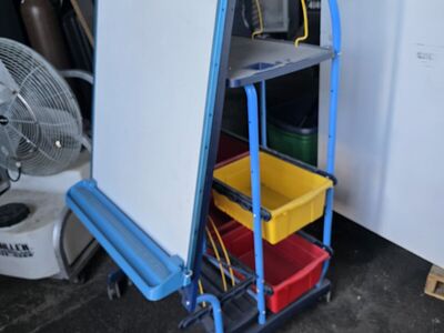 White Board Easel Rolling with Bins 2 Available
