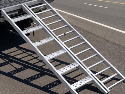 81" x 32.5" Folding Motorcycle Ramp with Steps
