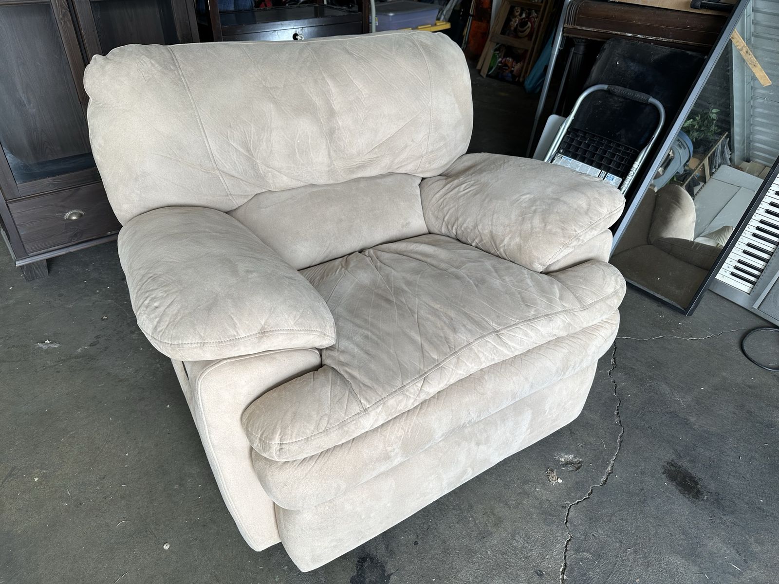 Tan Microfiber Rocker Recliner