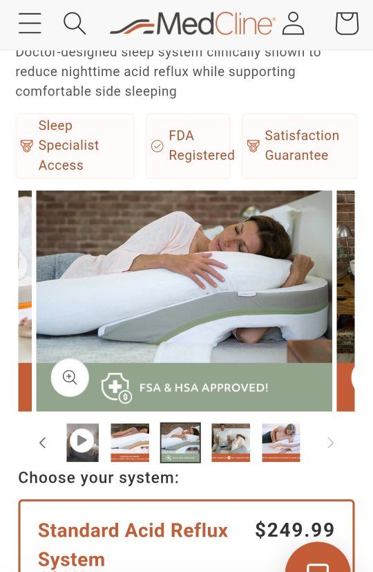 MedCline Reflux Relief System Pillow Set
